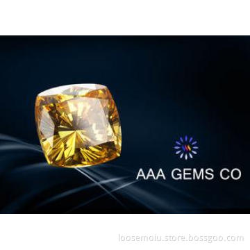 Forever Brilliance Diamond Cushion Cut Moissanite Yellow 10